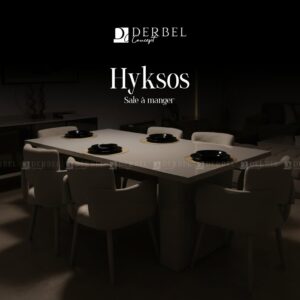 La Salle à manger Hyksos crée un espace moderne, chaleureux et harmonieux, pensé pour sublimer v